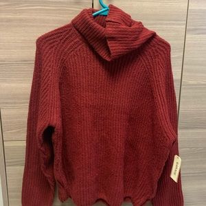 Red Turtle Neck Sweater Garage Clothing